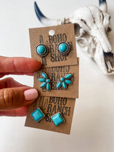 Load image into Gallery viewer, Western Turquoise Stud Earrings: Round
