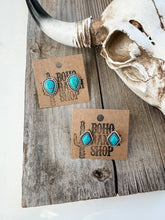 Load image into Gallery viewer, Western Turquoise Stud Earrings: Round
