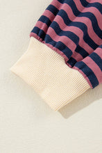 Load image into Gallery viewer, Stripe Oversized Contrast Trim Pullover Sweatshirt

