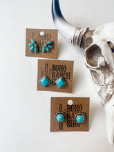 Load image into Gallery viewer, Western Turquoise Stud Earrings: Round
