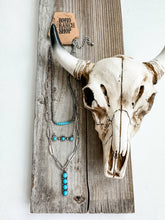 Load image into Gallery viewer, Long Layered Necklace - Turquoise Choker
