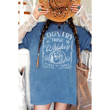 Load image into Gallery viewer, COUNTRY MUSIC WHISKEY MINERAL GRAPHIC TEE: Mineral Black / S-M-L-XL(1-2-2-1)
