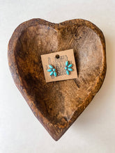 Load image into Gallery viewer, Western Turquoise Stud Earrings: Floral
