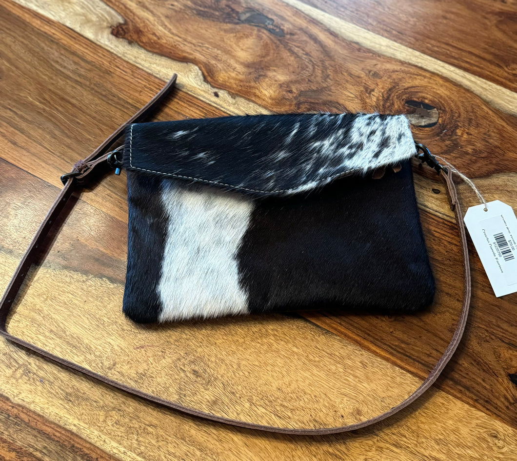 Brown and White Hide Crossbody