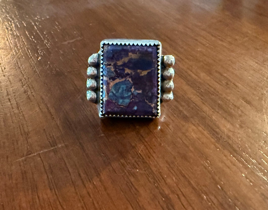 Purple Mojave and Kingman Composite Ring - Size 8