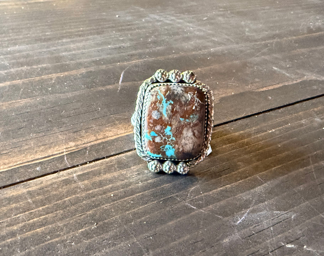 Turquoise and Sterling Silver Ring - Size 9