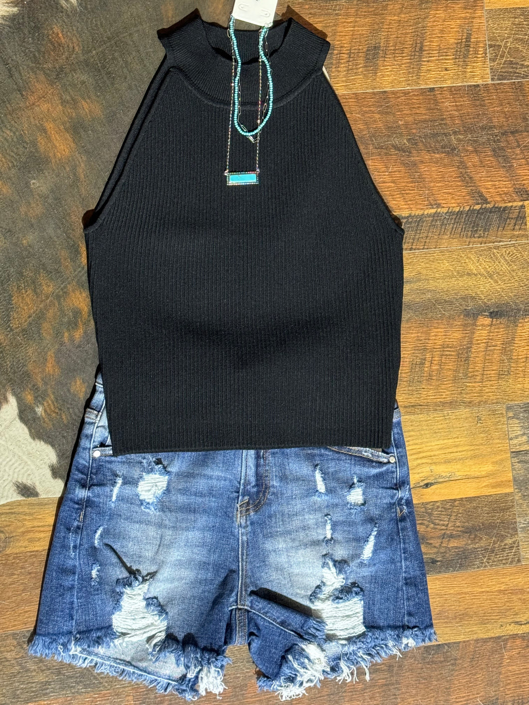 Ribbed High neck tank