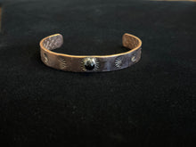 Load image into Gallery viewer, Stamped Copper and Onyx Bracelet
