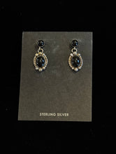 Load image into Gallery viewer, Onyx and Sterling Silver Dangle Earrings
