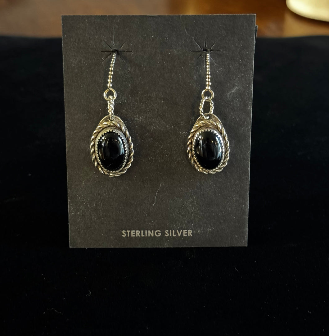 Onyx and Sterling Silver Earrings