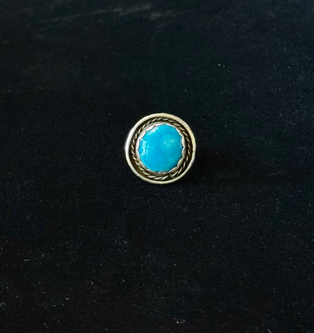 Turquoise and Sterling Silver Ring - Size 7.75