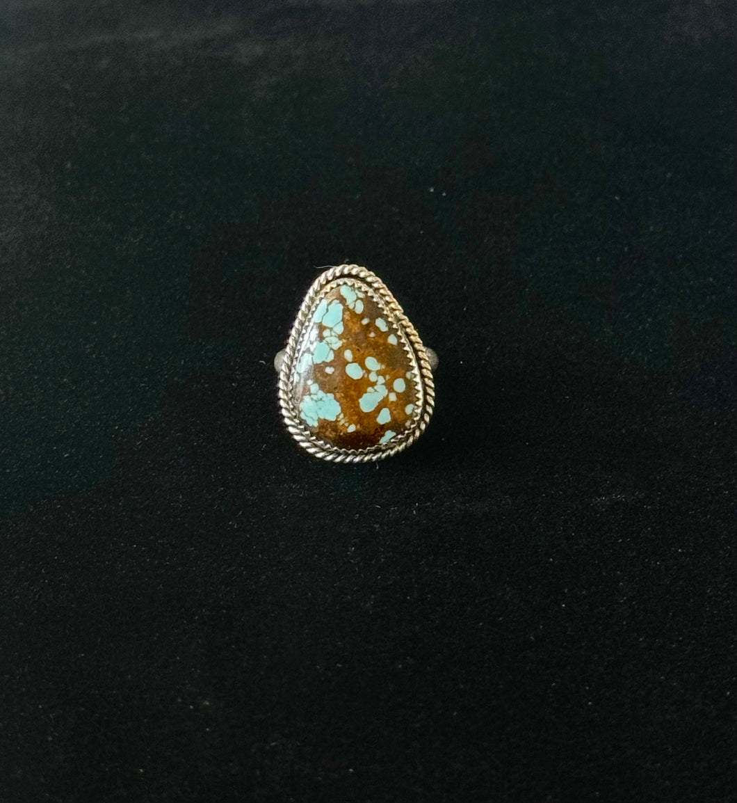 Turquoise and Sterling Silver Ring - Size 7.5