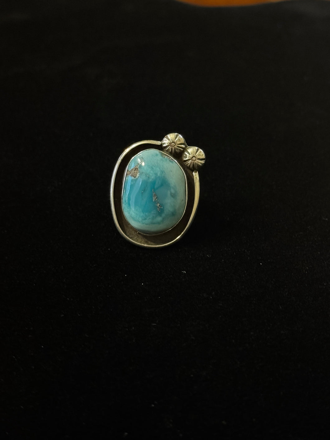 Turquoise and Sterling Silver Ring - Size 8.5