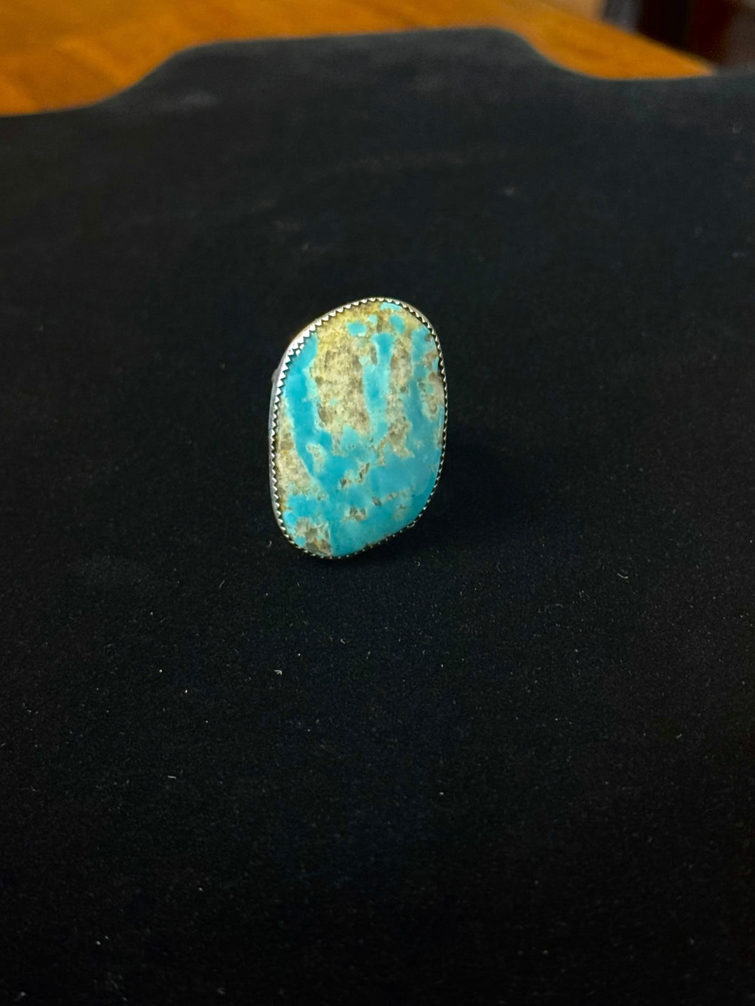 Turquoise and Sterling Silver Ring - Size 8.5