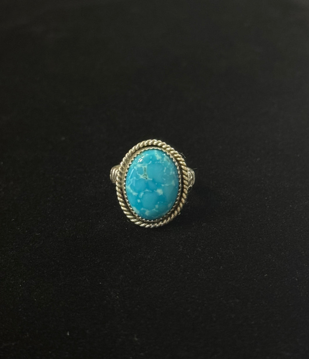 Turquoise and Sterling Silver Ring - Size 7