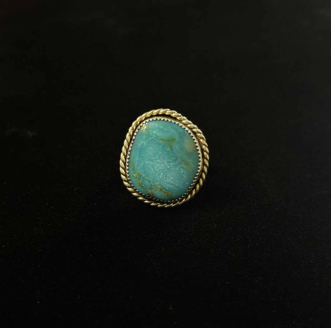 Turquoise and Sterling Silver Ring - Size 9.5