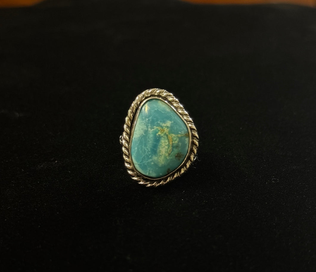 Turquoise and Sterling Silver Ring - Size 9