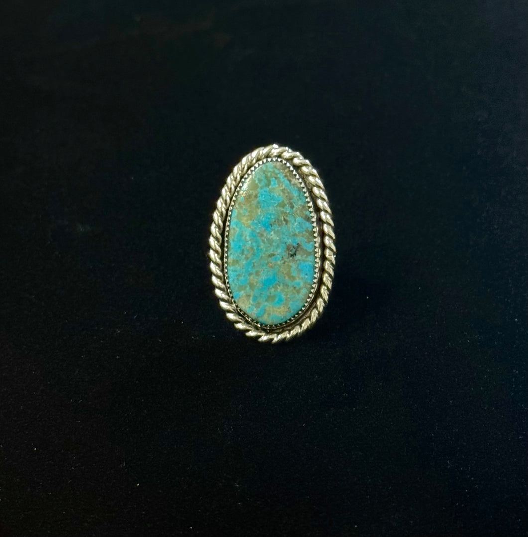 Turquoise and Sterling Silver Ring - Size 9