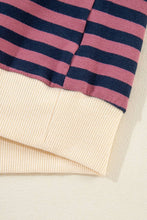 Load image into Gallery viewer, Stripe Oversized Contrast Trim Pullover Sweatshirt
