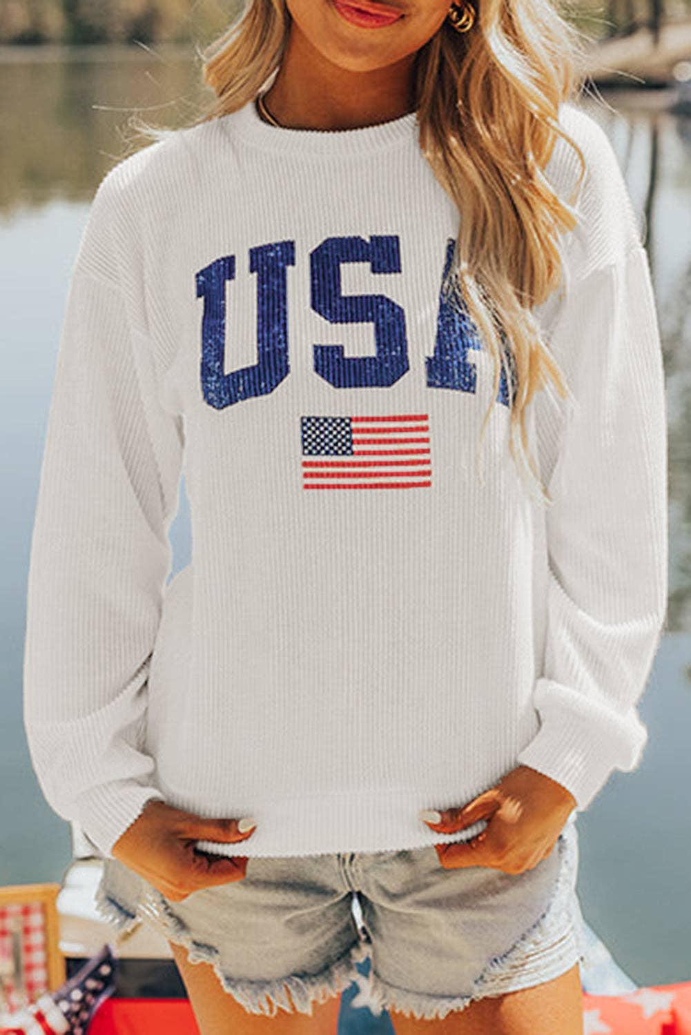 USA Corded Graphic Sweatshirt