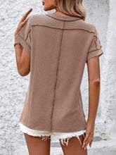Load image into Gallery viewer, Light Brown Short Sleeve Knit Tee
