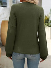 Load image into Gallery viewer, Long-Sleeved Ribbed Sweater - Army Green
