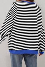 Load image into Gallery viewer, Stripe Oversized Contrast Trim Pullover Sweatshirt
