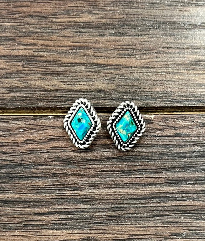 Diamond Shaped Stud Earrings