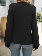 Load image into Gallery viewer, Long-Sleeved Ribbed Sweater - Black
