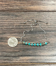 Load image into Gallery viewer, Adjustable Turquoise Gemstone and Navajo Bead Bracelet
