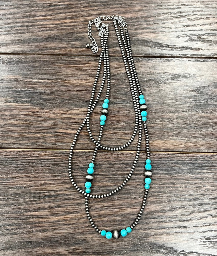 Turquoise and Navajo Pearl Necklace