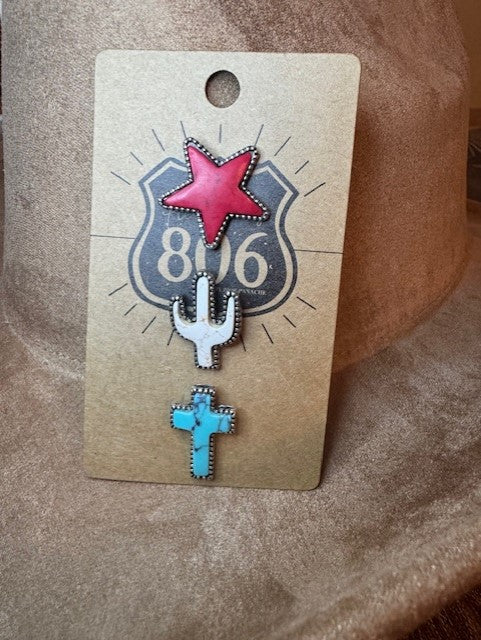 Red White and Blue Hat Pin Set