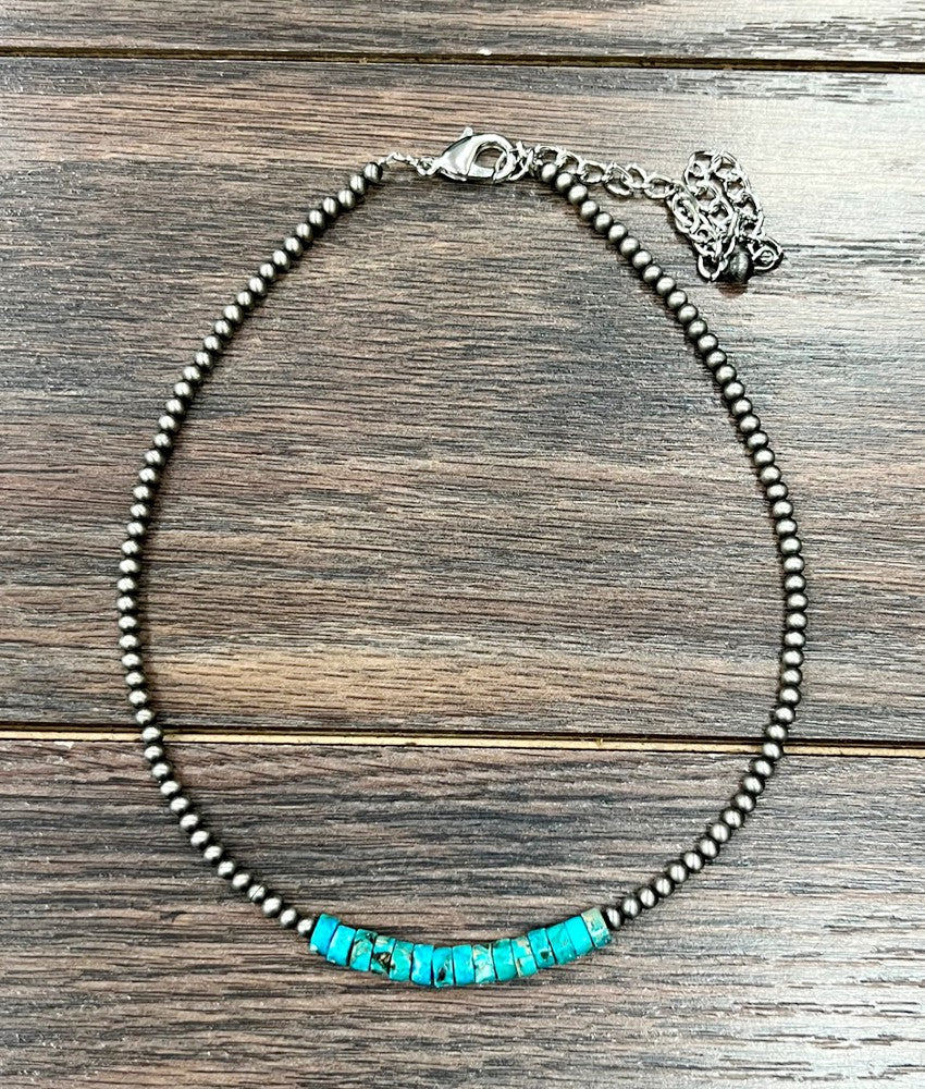 Gemstone and Navajo Pearl Necklace