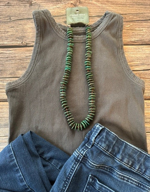 Green slab necklace