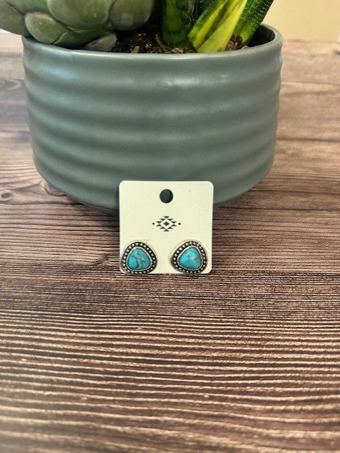 Triangle Turquoise Studs