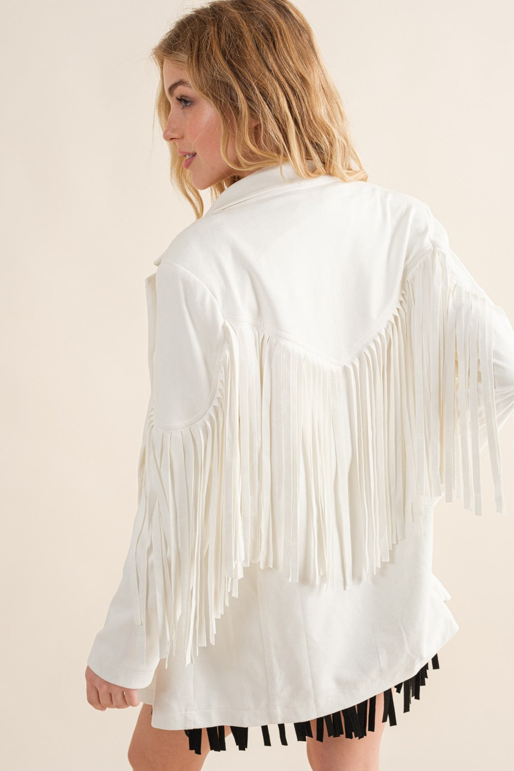 The Carley Suede Fringe Blazer