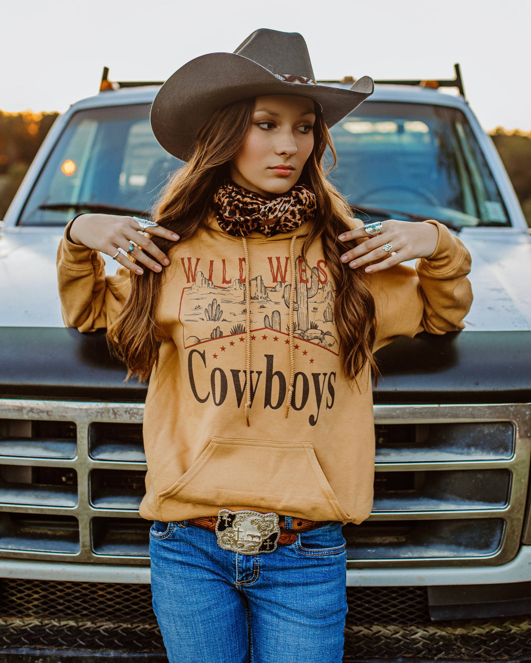 Wild West cowboys western hoodie sweatshirt
